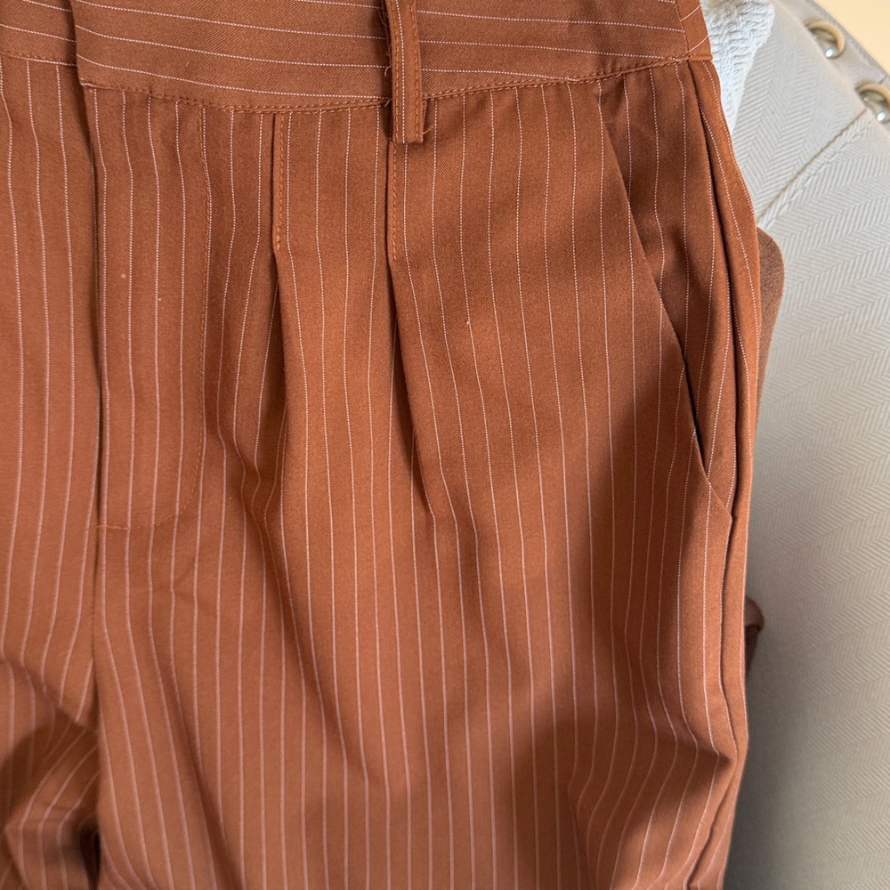 Rust Pinstripe Trousers